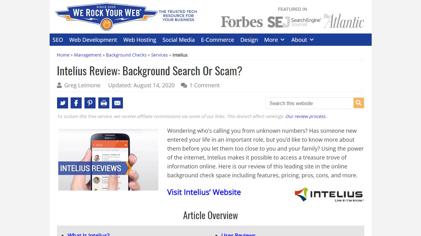 Intelius Review: Background Search Or Scam? | We Rock Your Web